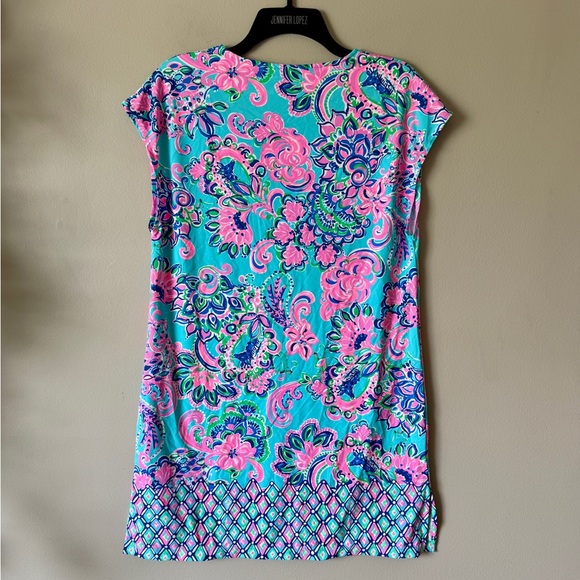 LILLY PULITZER Talli Cover-up Dress Blue Horizon Jungle Sunrise XS - Picture 10 of 10